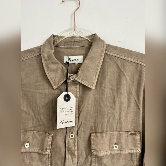 Rowan LEEDS COTTON GAUZE SHORT SLEEVE SHIRT in Umber NEW W/Tag $145 Size S - Picture 3 of 6